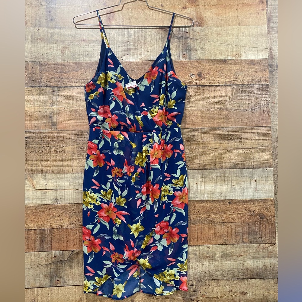 New With Tags Tropical Floral Printed Sleeveless Dress by Love Tree Size Large